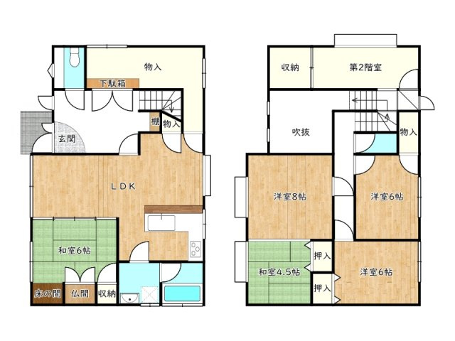 姫路市家島町真浦／中古戸建の間取り