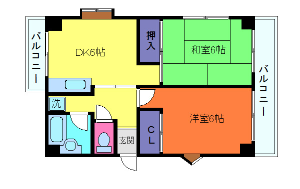 白い小さなマンション六甲の間取り