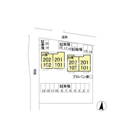 サンクレール　Ｂの区画図|高崎、前橋、伊勢崎エリアのお部屋探しはエンドスケープまで！お客様の理想お聞かせ下さい♪