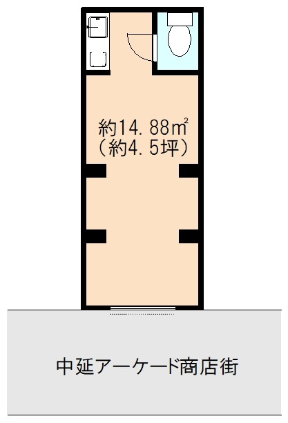 品川区東中延２丁目の店舗一部の間取り