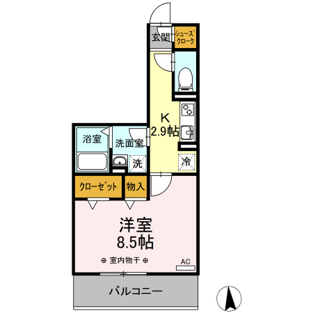 メゾンドアミー　　刈谷市の賃貸ならクラスホーム刈谷店の間取り