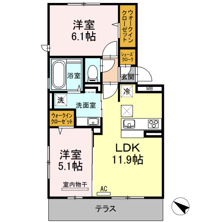 【間取り】 | D-ROOMパークサイド吉塚