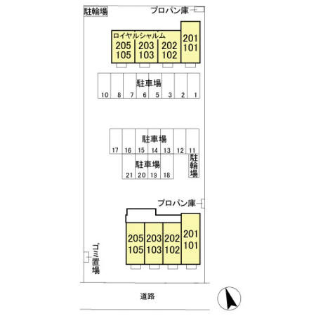 ロイヤル シャルム Ｂの駐車場