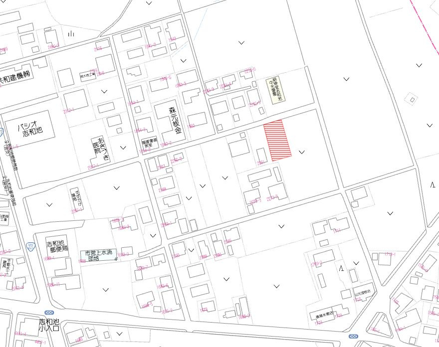 都城市上水流町の売地の土地図