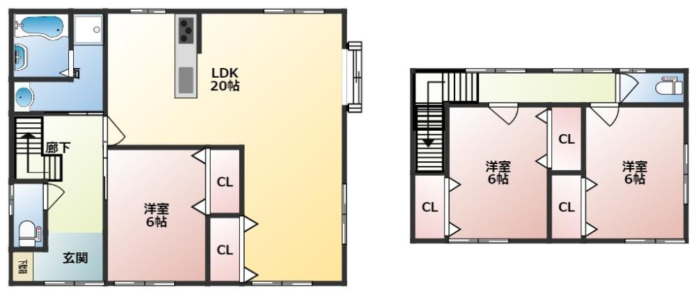 鏡町野崎戸建ての間取り