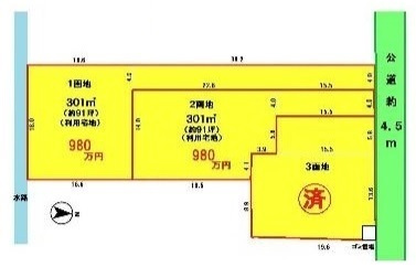 坂戸市上吉田　建築条件なし売地　東武東上線『北坂戸駅』徒歩17分　【桜小学区】の区画図