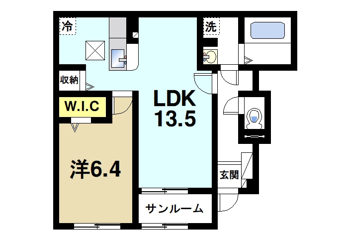 カーサ匠の間取り|1LDKの間取りです