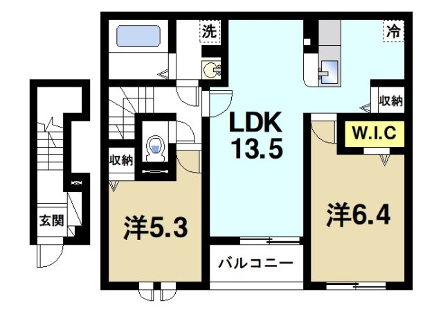カーサ匠の間取り|2LDKの間取りです