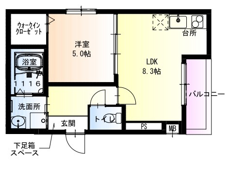 フジパレス長居西Ⅲ番館の間取り