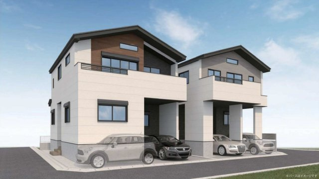 相模原市南区相模台　新築2棟　都市ガス　車2台駐車可　学区：若草小学校・若草中学校の外観パース