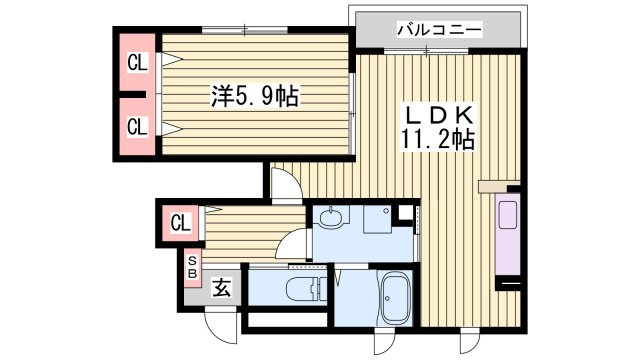 ルミエール魚住の間取り