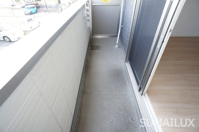 熊本市南区江越１丁目のアパートのバルコニー