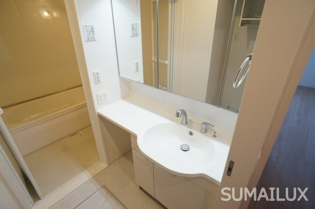 熊本市南区江越１丁目のアパートの独立洗面台