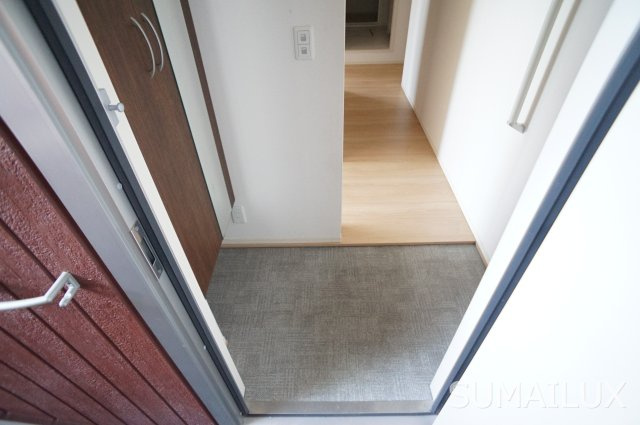 熊本市南区江越１丁目のアパートの玄関