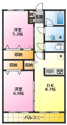 ドミール新川崎の間取り|追焚き機能バス・システムキッチンなど水廻り充実♪
