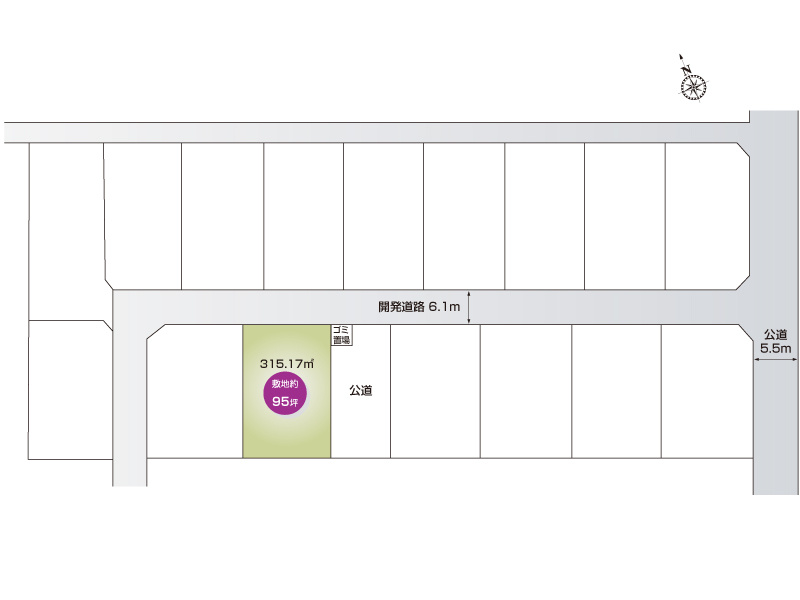 藤井上組８７６②区画：土地面積315.17㎡