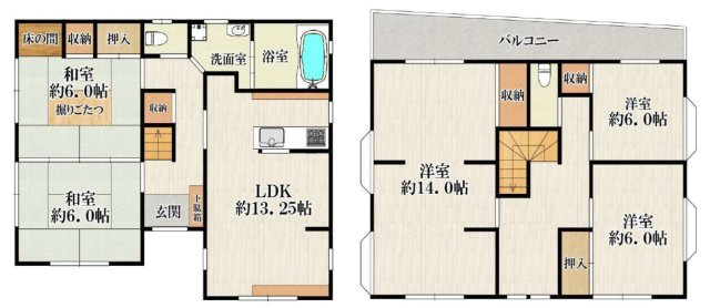 明石市魚住町西岡　中古戸建の間取り|5LDKです。