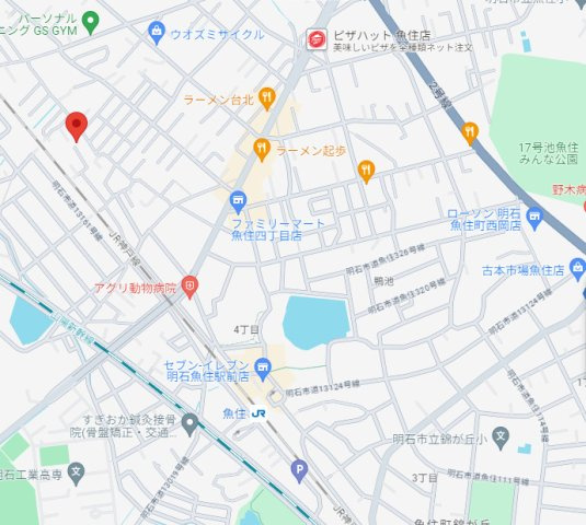 明石市魚住町西岡　中古戸建の地図