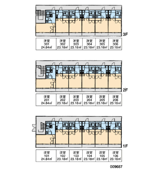 レオパレスピュアの区画図