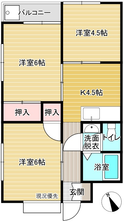 浜中アパートの間取り