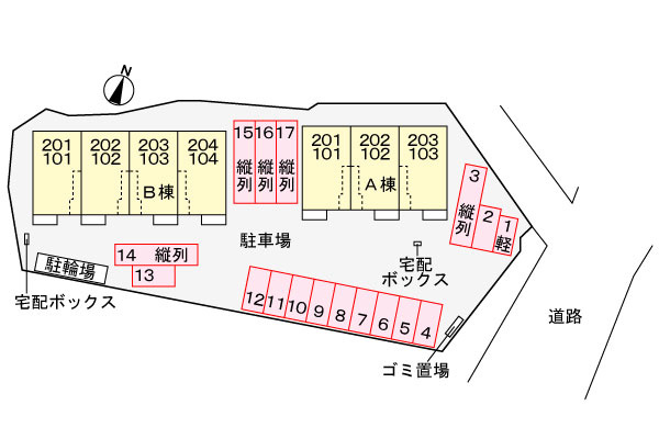 アンシャンテ　コウモト　Ａの区画図