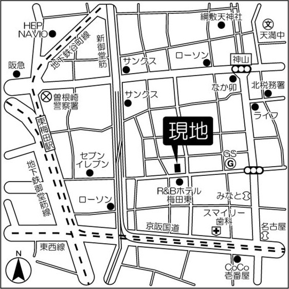 イーストヴィラ梅田の地図