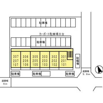 【区画図】 | ルルディ | 【ルルディ】駐車場配置図