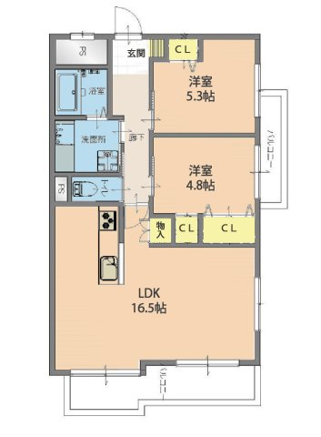 エーデル戸坂の間取り