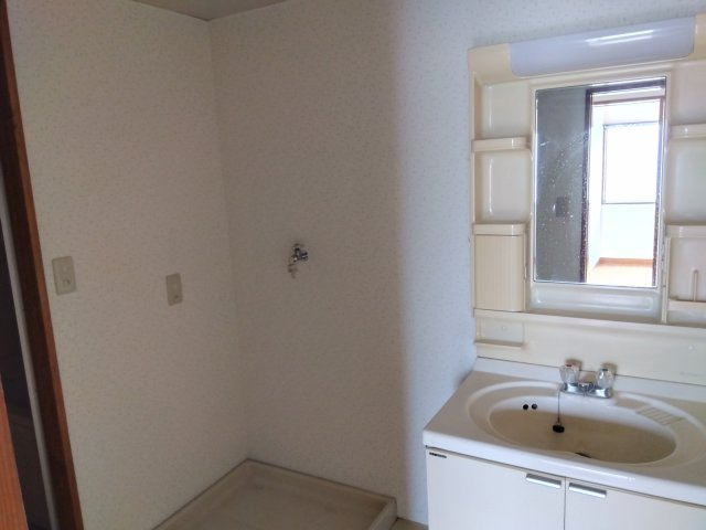 レアールコーポAKITAⅡ　田方郡函南町塚本の独立洗面台|独立洗面台があるので収納スペースも多くあります。
