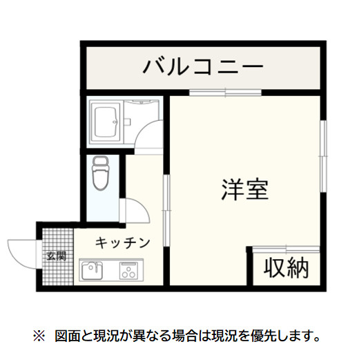 レアールマンションアキタ3　田方郡函南町畑毛の間取り|アパート部分の1DKのお部屋の間取りです。
