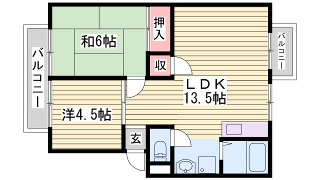 ハイツボヌールの間取り