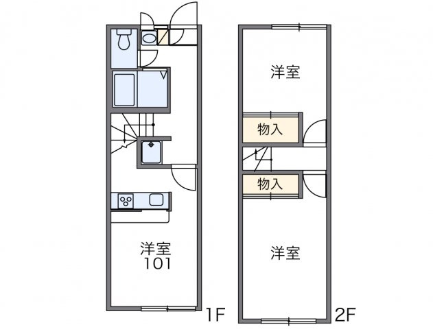 【間取り】 | レオパレスＭｉｌｌｅｎｎｉｕｍ　Ｏｎｏｍｉｃｈｉ　Ⅰ | 代表的な間取のため実際の間取とは異なる場合があります