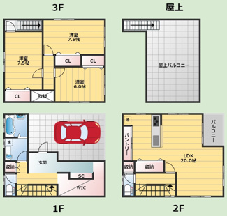 【間取り】 | 豊中市西緑丘3丁目戸建