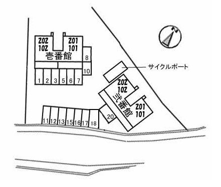 シーサイド　ドミトリー　壱番館の区画図