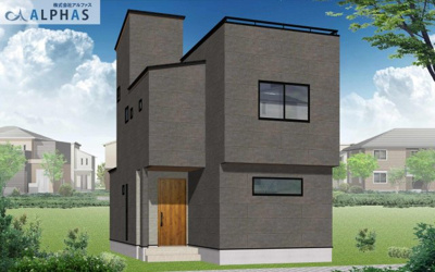 【外観パース】 | 明石市大久保町八木　新築戸建A号地 | A号地完成予想図！！角地に建つ屋上ルーフバルコニーのある家♪