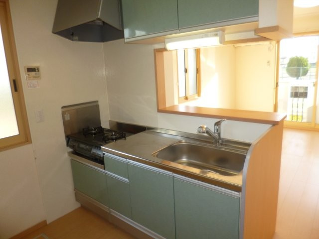 パルクエストのキッチン|２口ガスコンロ付き