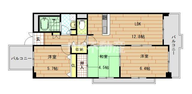 【間取り】 | グランシェルドゥ（放出賃貸） | 間取りです