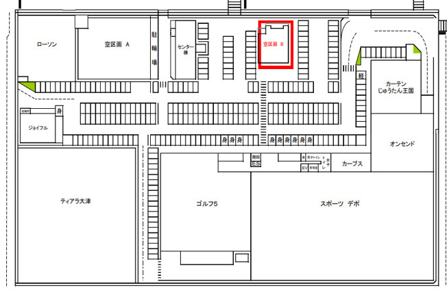 大津市萱野浦の店舗一部の区画図