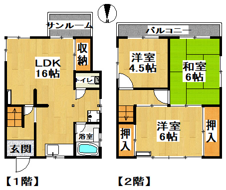 愛戸町貸家の間取り