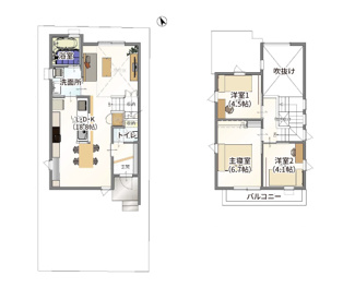 【参考プラン】 | 宇治市木幡檜尾2区画B号地　売土地　建築条件付き | 自由設計になりますので設計士と直接お話していただきオンリーワンのおうちづくりが可能です！需要の多いランドリールームも実現可能です。一緒に楽しくお家づくりをしていきましょう！