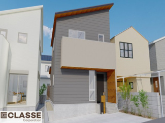 【外観パース】 | 宇治市木幡檜尾2区画B号地　売土地　建築条件付き | ・参考プラン価格：1790万（外構費165万、造成費等103万）
・建物価格は参考価格になります。
（弊社標準建物22坪で計算した価格です）
・参考プラン延床面積：76.03㎡