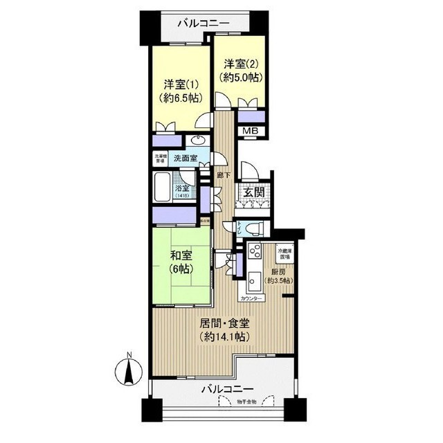 名古屋市千種区新池町２丁目の賃貸マンションの間取り