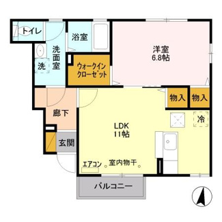 【間取り】 | ディアコート駒生　Ｅ