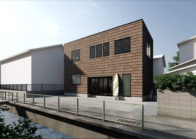 【完成予想図】 | SEAsaidelifeを楽しむ家 | 外観イメージパースです。建物のご相談承ります。