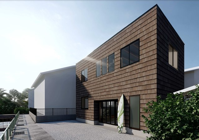 【完成予想図】 | SEAsaidelifeを楽しむ家 | 外観イメージパースです。建物のご相談承ります。