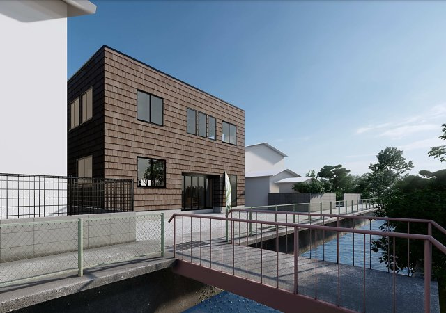 【完成予想図】 | SEAsaidelifeを楽しむ家 | 外観イメージパースです。建物のご相談承ります。