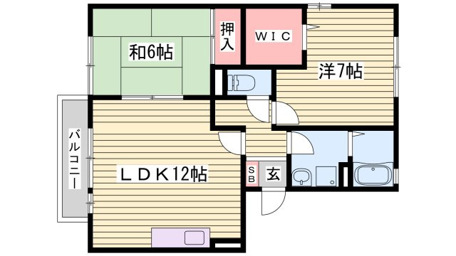クレールプラザ立花D棟の間取り