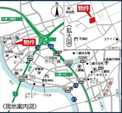 【地図】 | 三郷市上口全6棟 4号棟