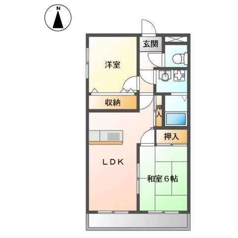 姫路市広畑区東新町１丁目の賃貸マンションの間取り