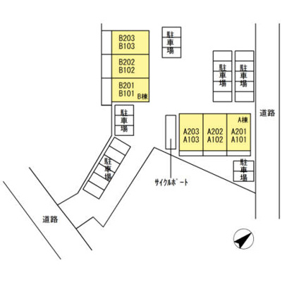 【区画図】 | Ｄ－ｒｏｏｍハピネス B棟 | 【Ｄ－ｒｏｏｍハピネス B棟】駐車場配置図
